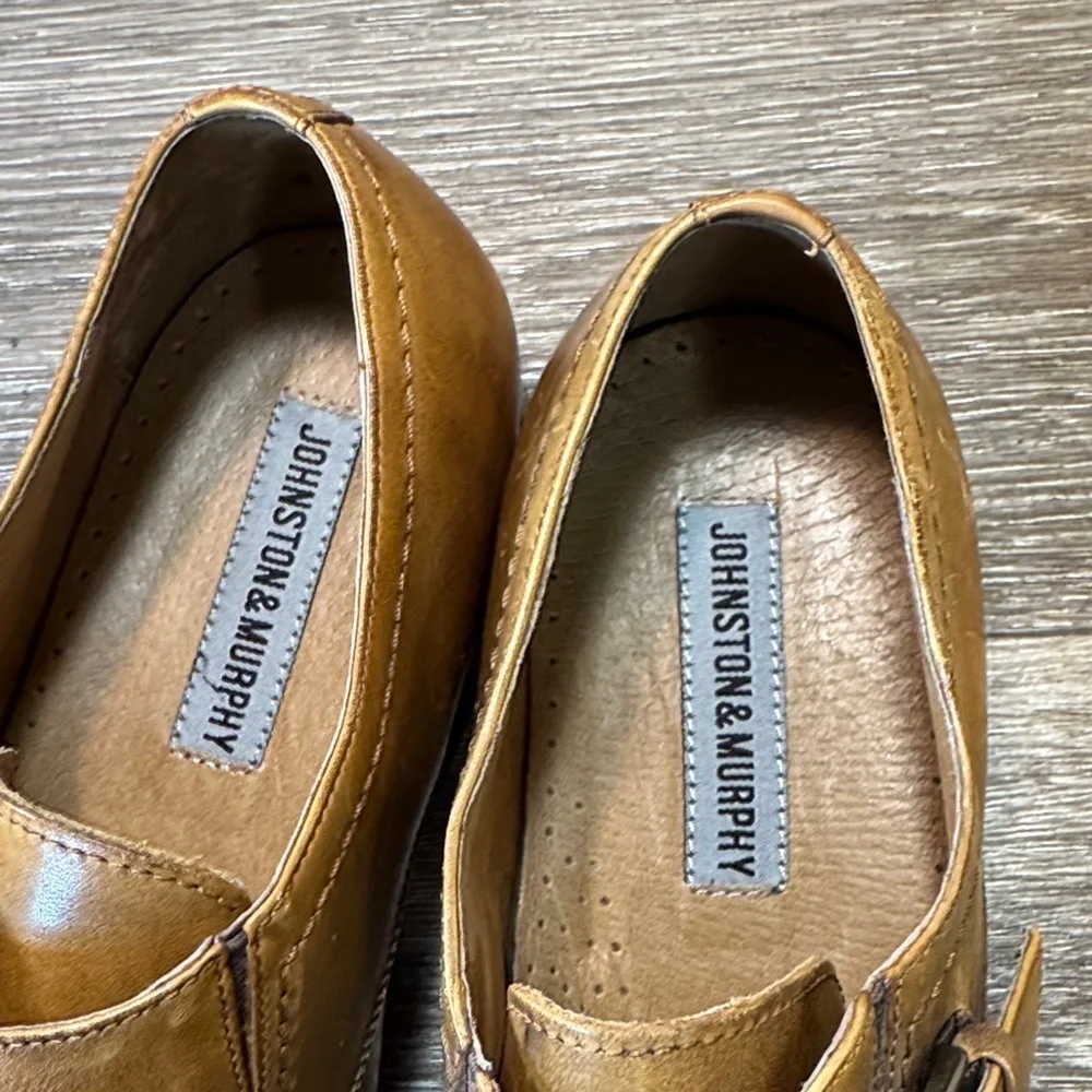Johnston&Morphy Brown Leather buckle Shoes size 11 medium (j177)